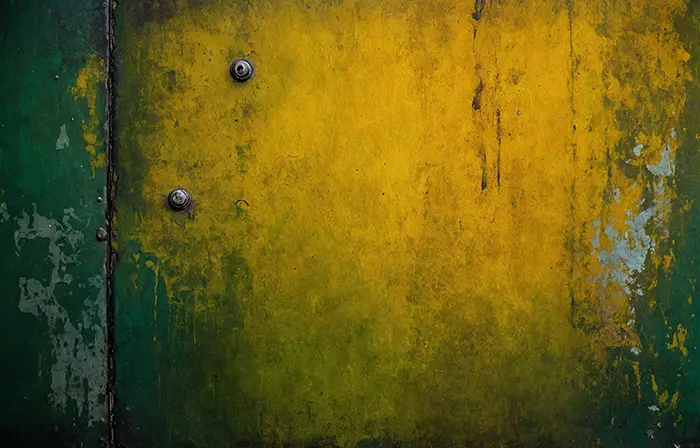 Vivid Green and Yellow Grunge Texture Metal Wall Photo